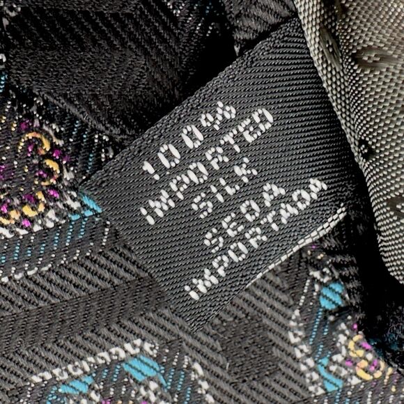 Albert Nipon Mens Necktie Patterned Multicolor Medallion 100% Silk 57 inches - Picture 8 of 11